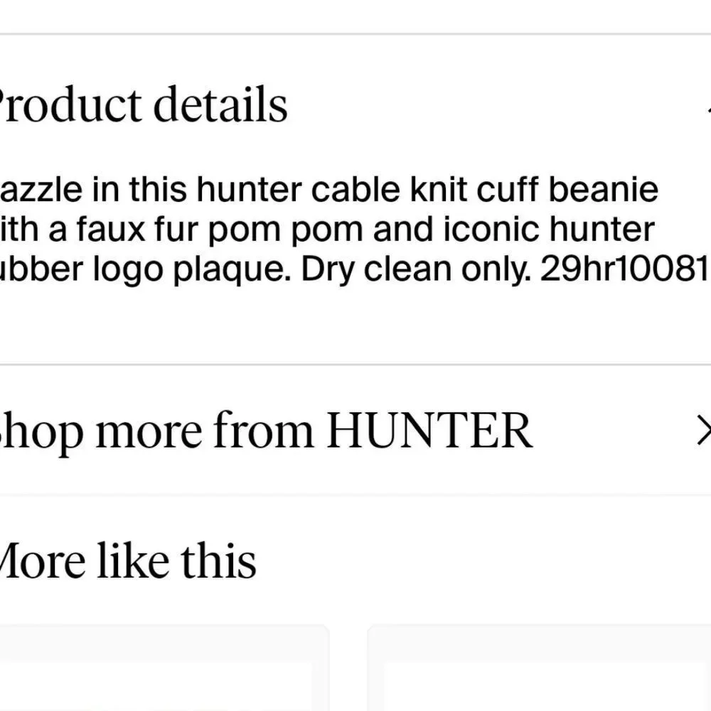 Hunter Unisex Cable Knit Beanie Hat w/Pom‎